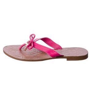 Kate Spade Charles Flip Flop Sandals Dark Pink Gold Women's Size 7.5M